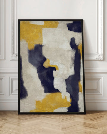 Abstract Gold Indigo Shapes | Poster - Room Interior 1
