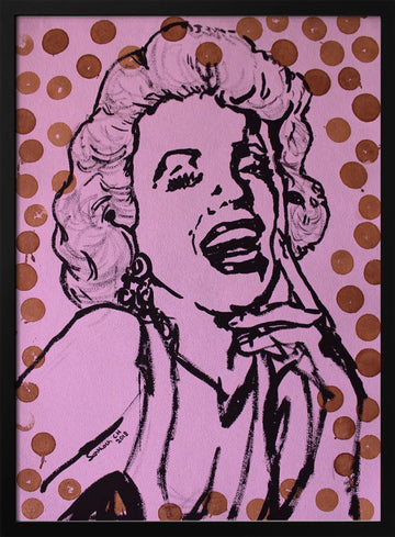 Laughing Pop Art Woman | Poster - Black Metal Frame Interior