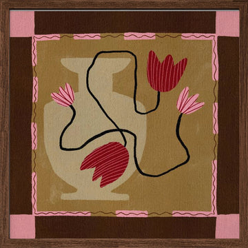 Out of Vase Blooms 4 | Poster - Walnut Frame Interior