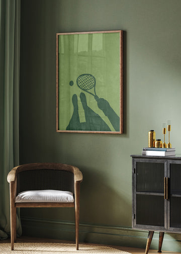 Minimalist Tennis Player | Poster - Room Interior 2
