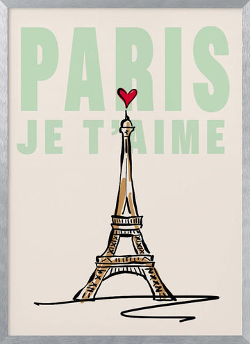 Paris Je T'aime | Poster - Silver Frame Interior