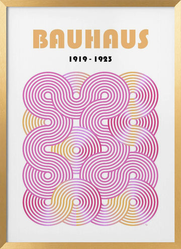 Bauhaus Geometric Lines | Poster - Gold Frame Interior