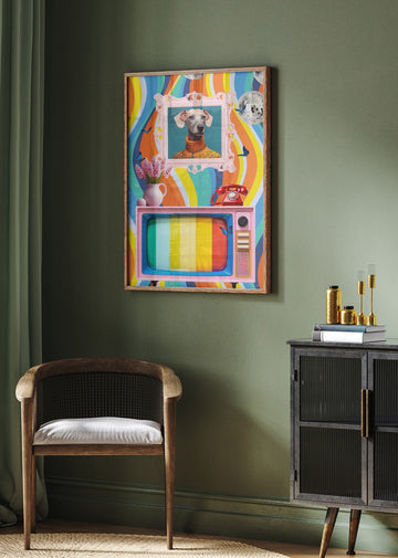 Stylish Dog Retro Vibe | Poster - Room Interior 2