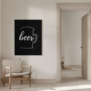 Beer Mug Calligraphy | Canvas - Room Interior 1