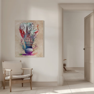 Colorful Badminton Shuttlecock | Canvas - Room Interior 1