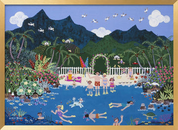 Tropical Family Paradise | Poster - Gold Frame Interior