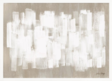 White On Beige Abstrct | Poster - White Frame Interior