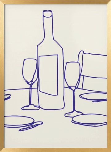 Wine and Dine | Poster - Gold Frame Interior