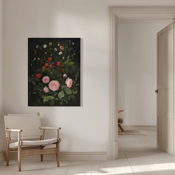 Still Life With Roses and Strawberries | Canvas - Room Interior 1