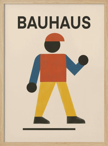 Bauhaus Walking Figure | Poster - Wood Frame Interior