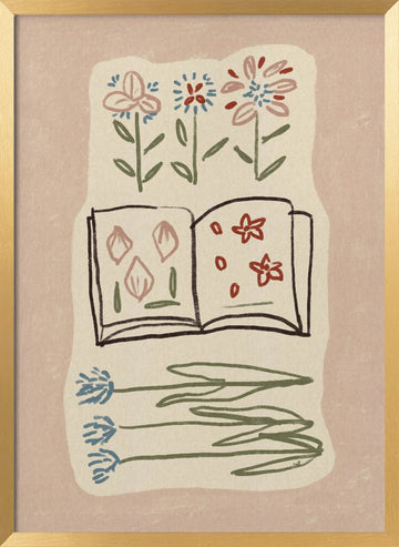 Botanical Study Book | Poster - Gold Frame Interior