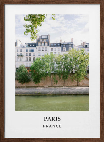 Seine Paris France Travel poster | Poster - Walnut Frame Interior