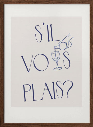 Pour with Grace | Poster - Walnut Frame Interior