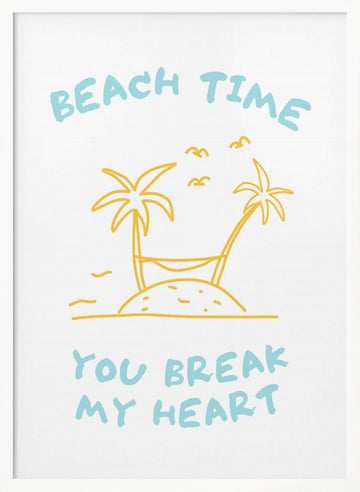 Beach Time Island Heart | Poster - White Frame Interior