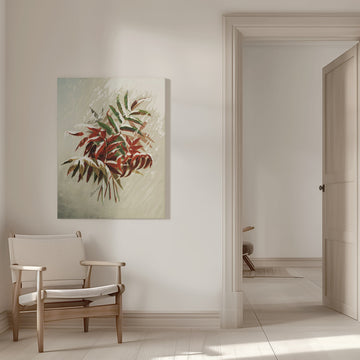 Leaves In Snow | Canvas - Room Interior 1