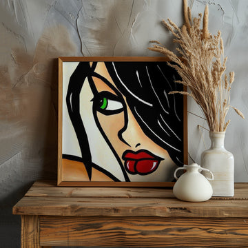 Bold Green Gaze | Poster - Room Interior 1