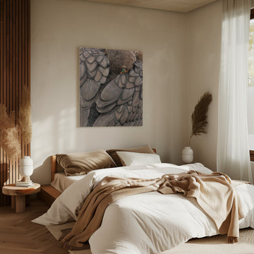 Feathered Green Eye | Canvas - Room Interior 2