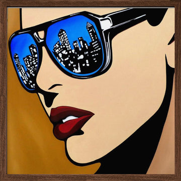 Reflective City Style | Poster - Walnut Frame Interior
