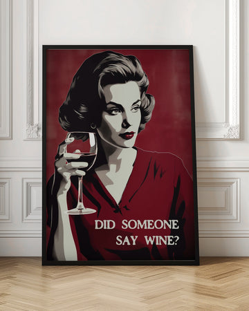 Retro Wine Woman | Poster - Room Interior 1