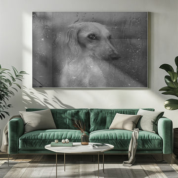 Dog By Rainy Window | Poster - Room Interior 1