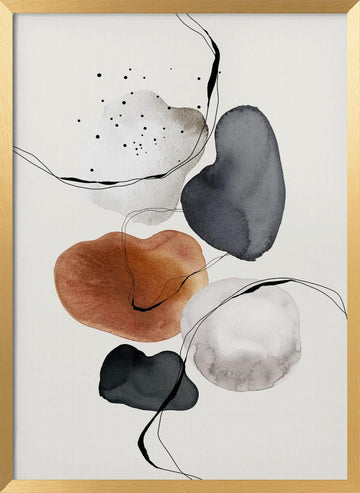 Fluid Shapes Dance | Poster - Gold Frame Interior