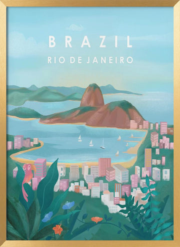 Brazil | Poster - Gold Frame Interior