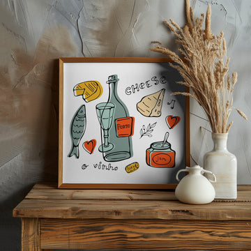 Porto Food and Wine Sketch | Poster - Room Interior 1