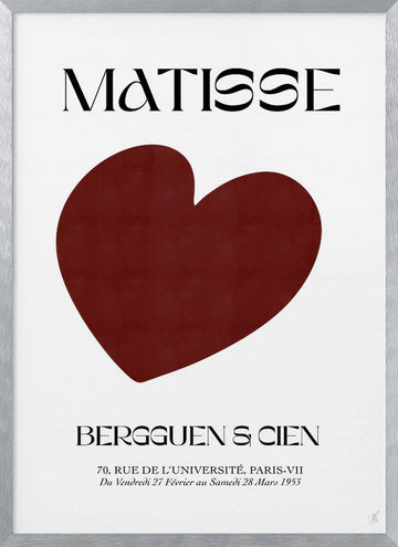 Red Heart Abstract | Poster - Silver Frame Interior