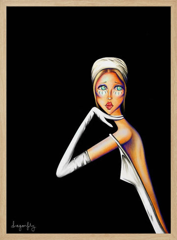 Elegant Fashion Portrait | Poster - Wood Frame Interior