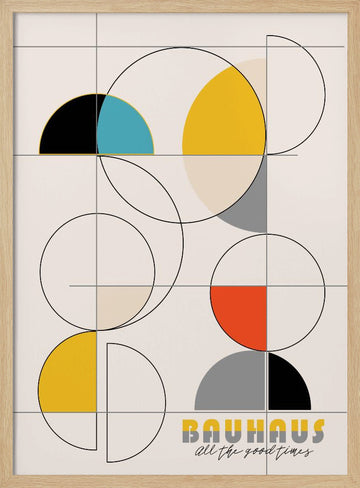 Bauhaus Geometric Shapes | Poster - Wood Frame Interior