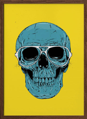 Cool Skull Aviators | Poster - Walnut Frame Interior