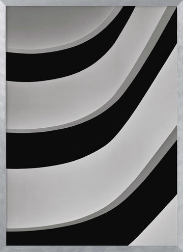 Minimalist Curved Lines | Poster - Silver Frame Interior
