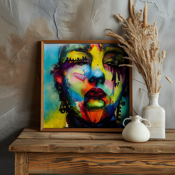 Vibrant Abstract Portrait | Poster - Room Interior 1