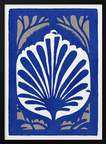 Elegant Blue Shell | Poster - Black Metal Frame Interior