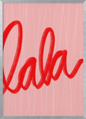 Playful Red Script | Poster - Silver Frame Interior
