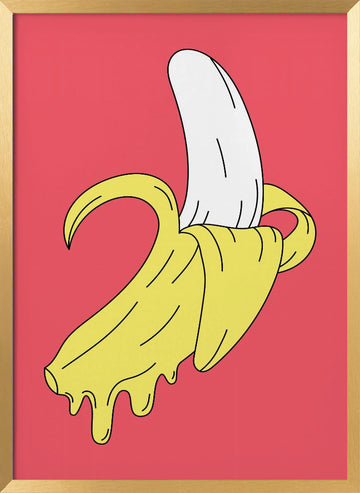 Melting Banana | Poster - Gold Frame Interior