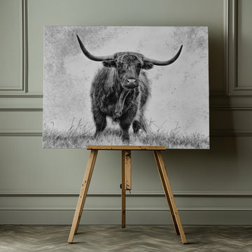 Majestic Highland Cow | Canvas - Room Interior 1