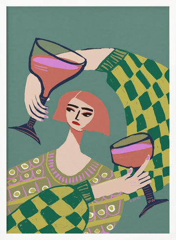 Modern Wine Gathering | Poster - White Frame Interior