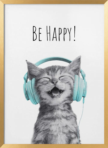 Happy Kitten Music | Poster - Gold Frame Interior