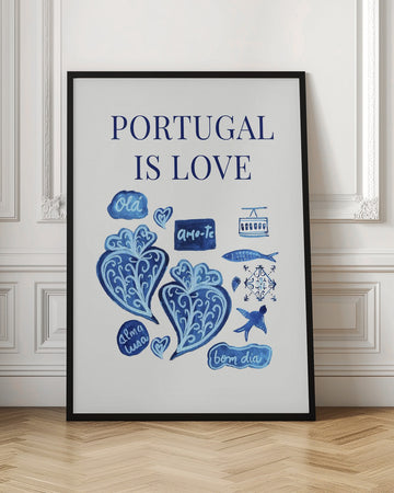 Watercolor Portugal Love | Poster - Room Interior 1