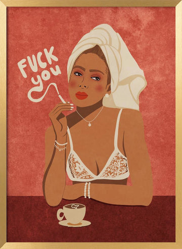 Fuck you | Poster - Gold Frame Interior