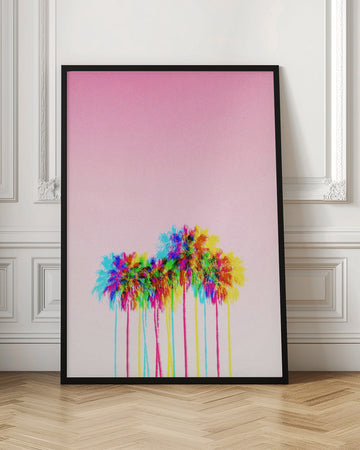 Vibrant Pink Palms | Poster - Room Interior 1