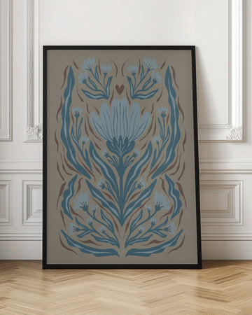 Muted Botanical Heart | Poster - Room Interior 1