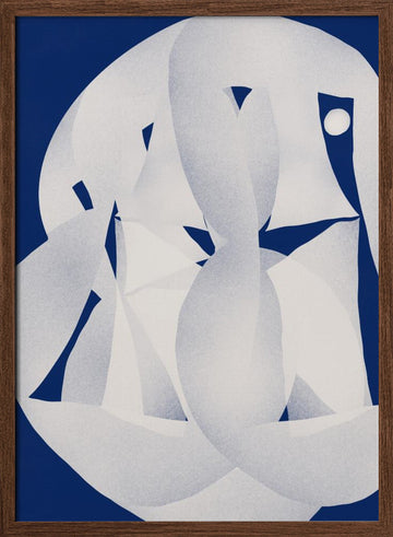 Abstract Blue Flow | Poster - Walnut Frame Interior