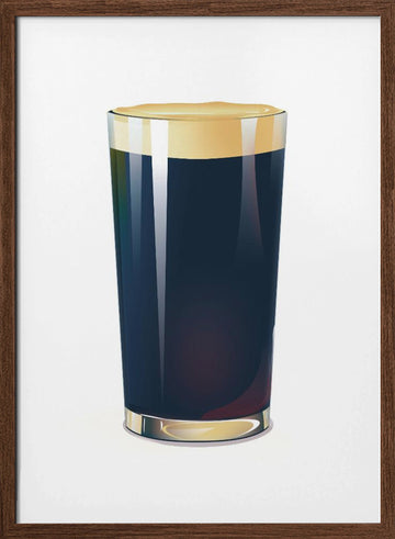Dark Beer Pint | Poster - Walnut Frame Interior