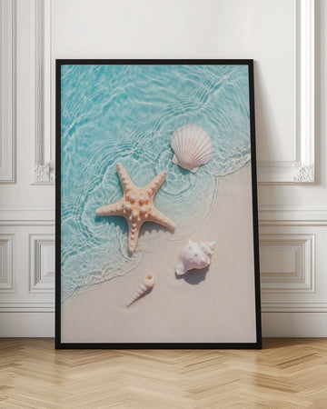 Starfish Seashells Shoreline | Poster - Room Interior 1