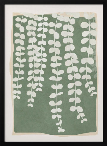Organic Green Foliage | Poster - Black Metal Frame Interior