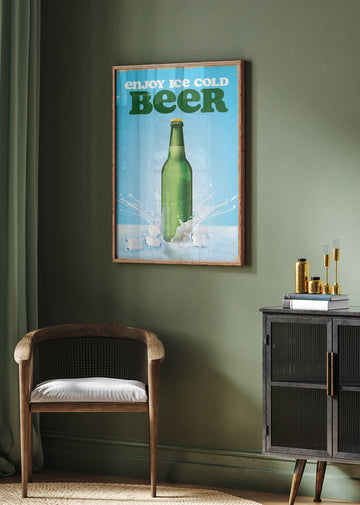 Ice Cold Beer Splash | Poster - Room Interior 2