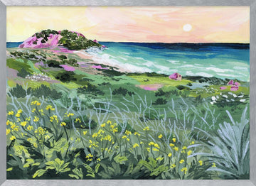 Wild Coast Sunset | Poster - Silver Frame Interior