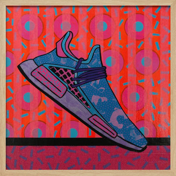 Vibrant Pop Art Sneaker | Poster - Wood Frame Interior